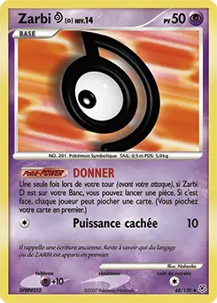 Carte Pokémon Zarbi D #68 — Diamant et Perle