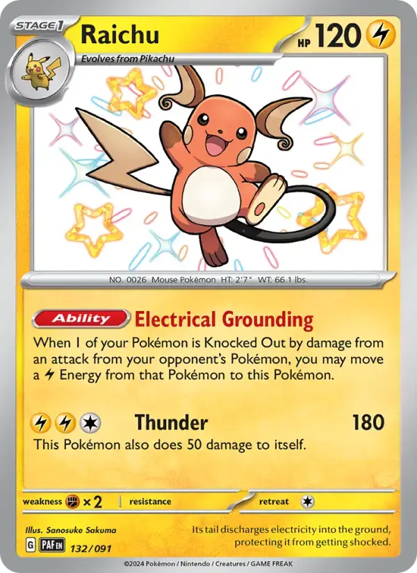 Raichu #132 — Paldean Fates