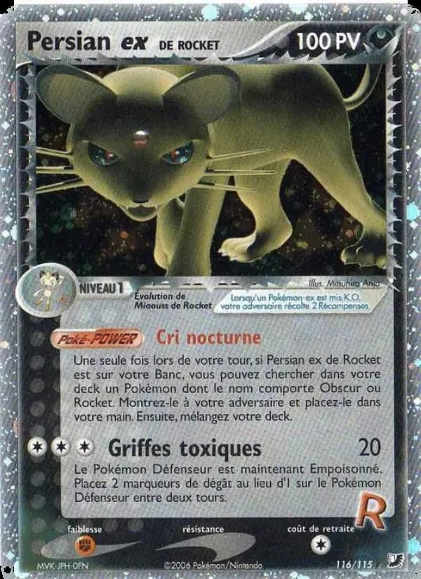 Carte Pokémon Persian ex de Rocket #116 — Forces Cachées