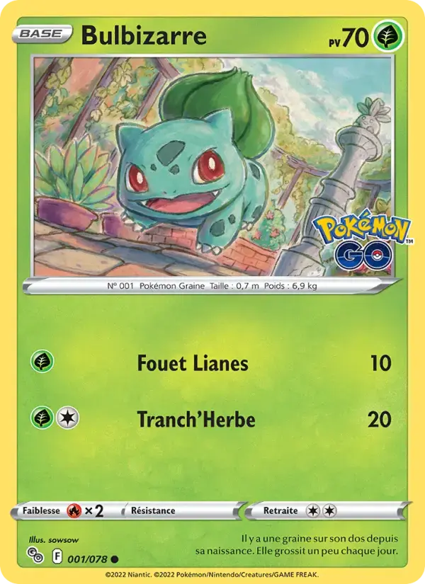 Carte Pokémon Bulbizarre #001 — Pokémon GO
