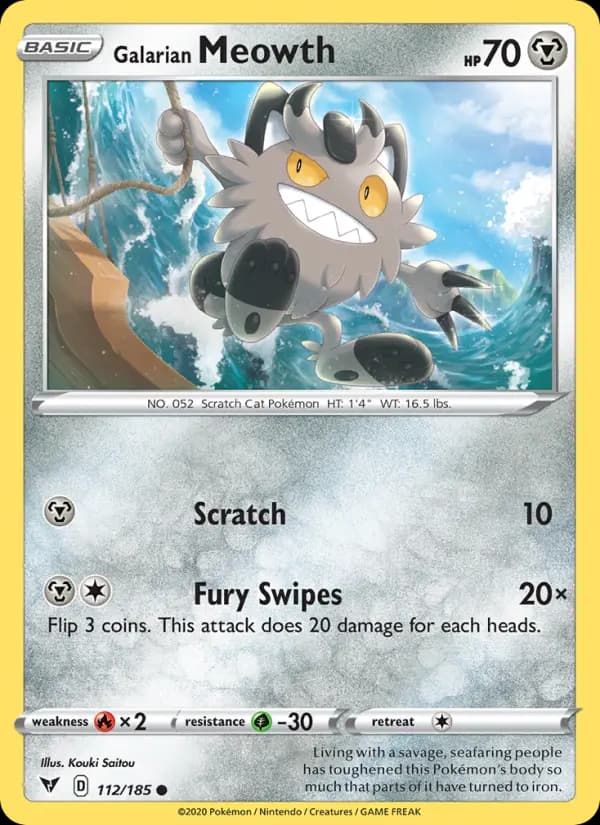 Galarian Meowth #112 — Vivid Voltage