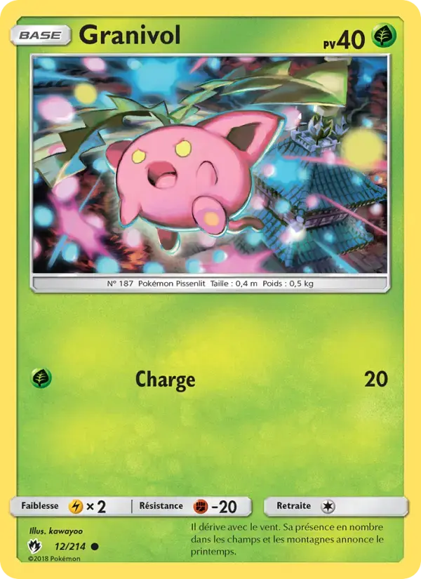 Carte Pokémon Granivol #12 — Tonnerre Perdu