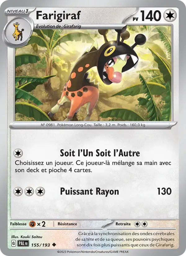 Carte Pokémon Farigiraf #155 — Évolutions à Paldea