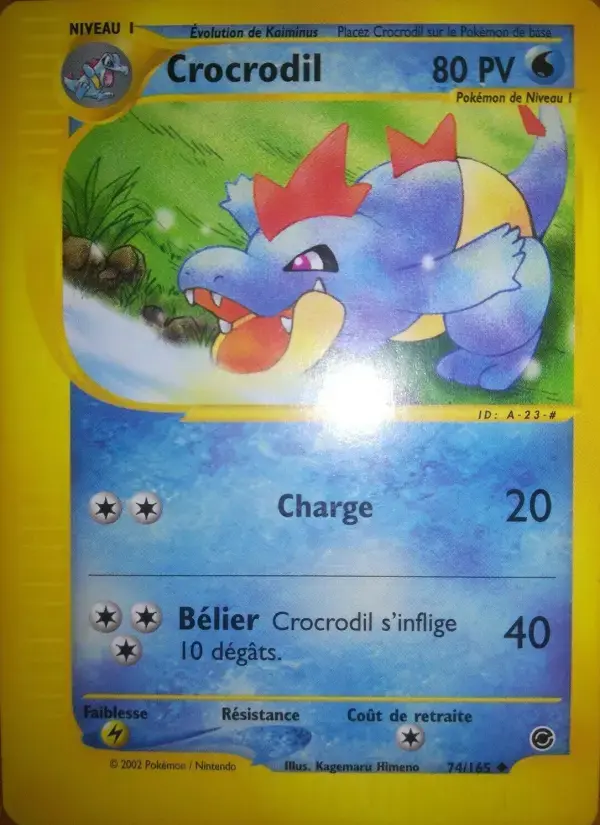 Carte Pokémon Crocrodil #74 — Expédition