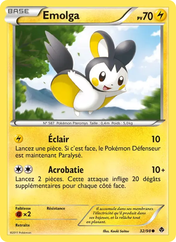 Carte Pokémon Emolga #32 — Pouvoirs Émergents