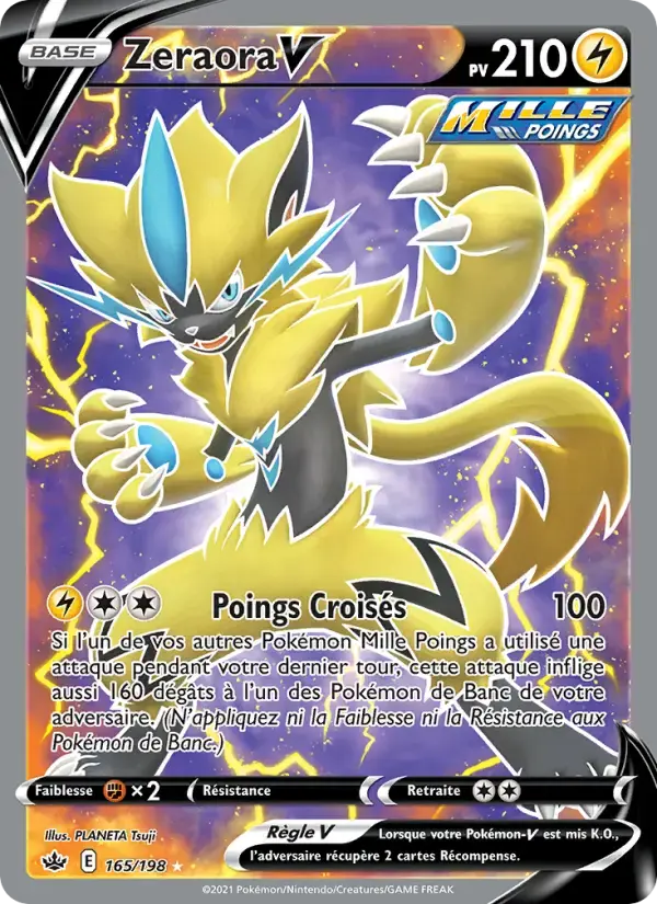 Carte Pokémon Zeraora V #165 — Règne de Glace