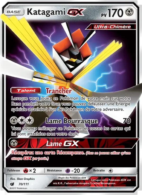 Carte Pokémon Katagami GX #70 — Invasion Carmin