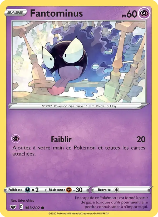 Carte Pokémon Fantominus #83 — Épée et Bouclier