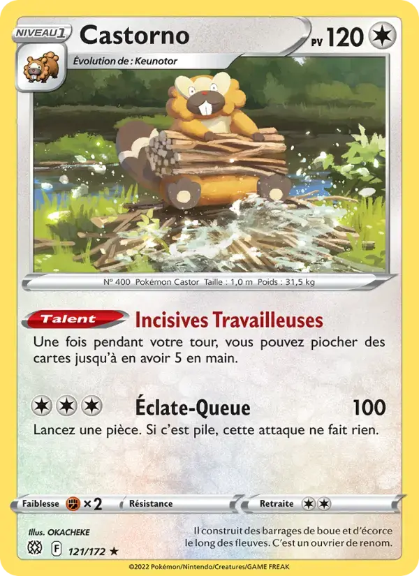 Carte Pokémon Castorno #121 — Stars Étincelantes