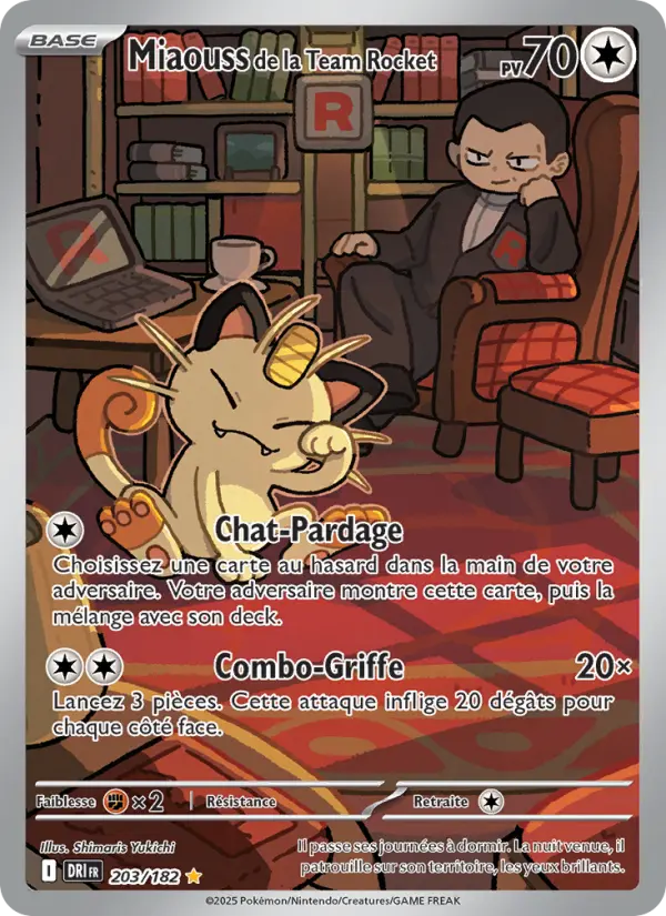 Carte Pokémon Miaouss de la Team Rocket #203 — Rivalités Destinées