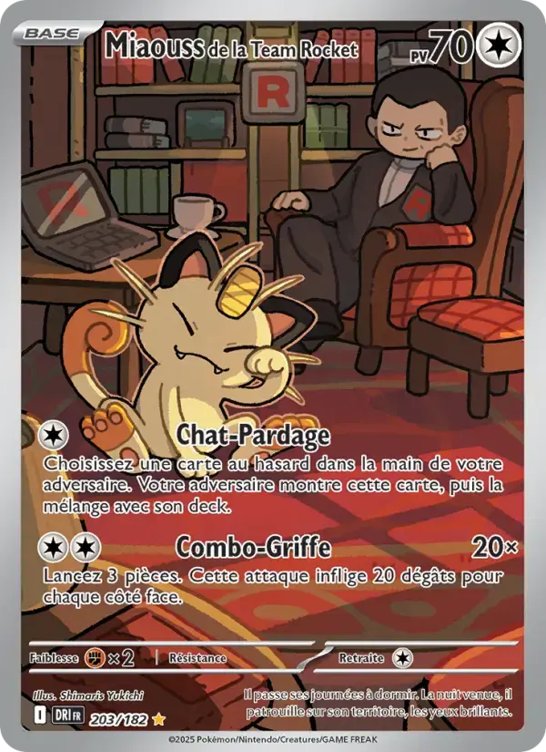 Carte Pokémon Miaouss de la Team Rocket #203 — Rivalités Destinées