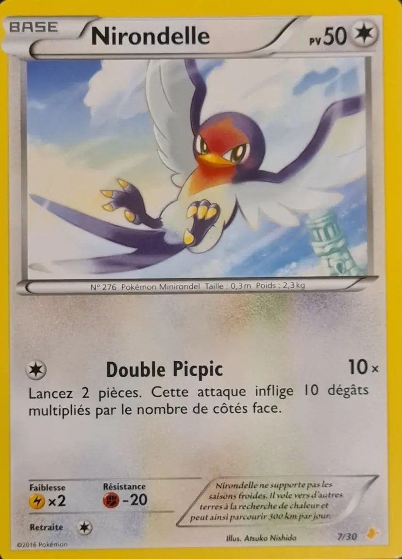 Carte Pokémon Nirondelle #7 — Kit du Dresseur XY (Pikachu Catcheur)