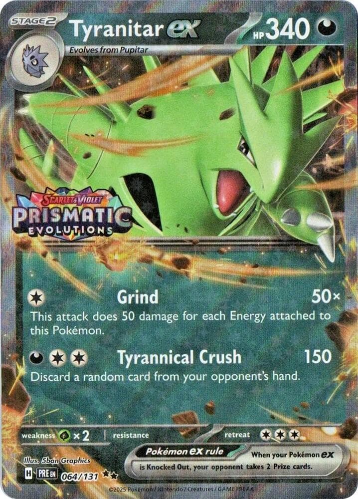 Tyranitar ex #064 Stamp V1 — Prismatic Evolutions