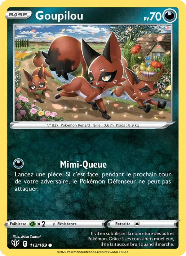 Carte Pokémon Goupilou #112 — Ténèbres Embrasées
