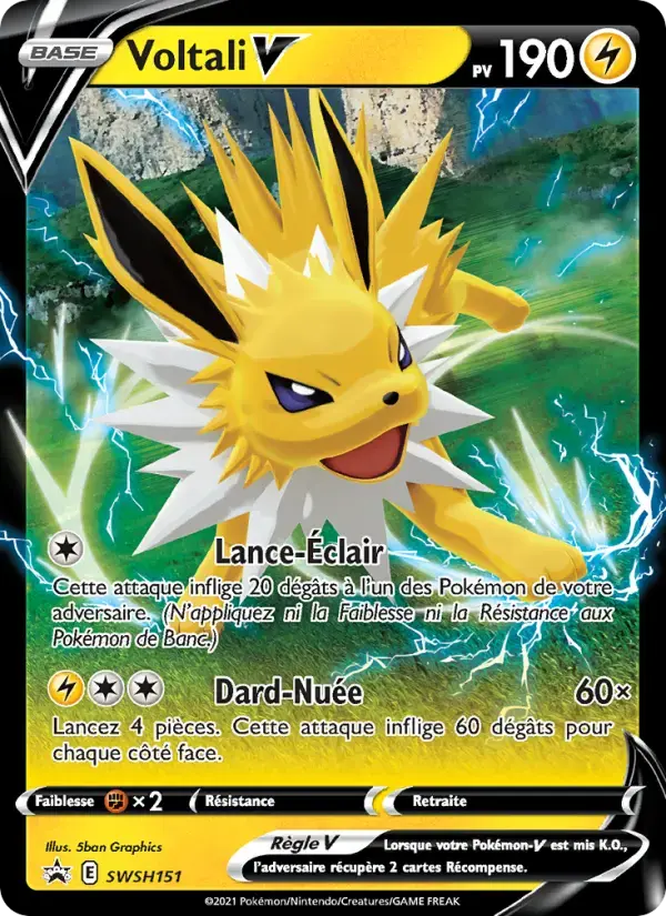 Carte Pokémon Voltali V #SWSH151 — Promos Épée et Bouclier