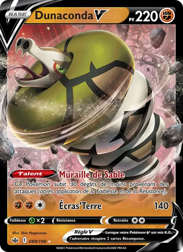 Carte Pokémon Dunaconda V #89 — Règne de Glace
