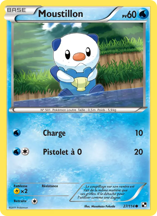 Carte Pokémon Moustillon #27 — Noir et Blanc