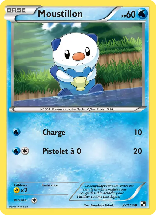 Carte Pokémon Moustillon #27 — Noir et Blanc