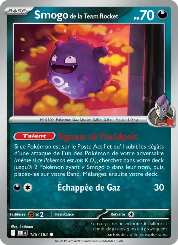 Carte Pokémon Smogo de la Team Rocket #125 — Rivalités Destinées