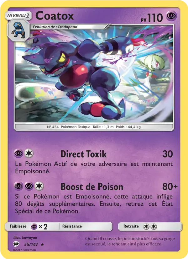 Carte Pokémon Coatox #55 — Ombres Ardentes