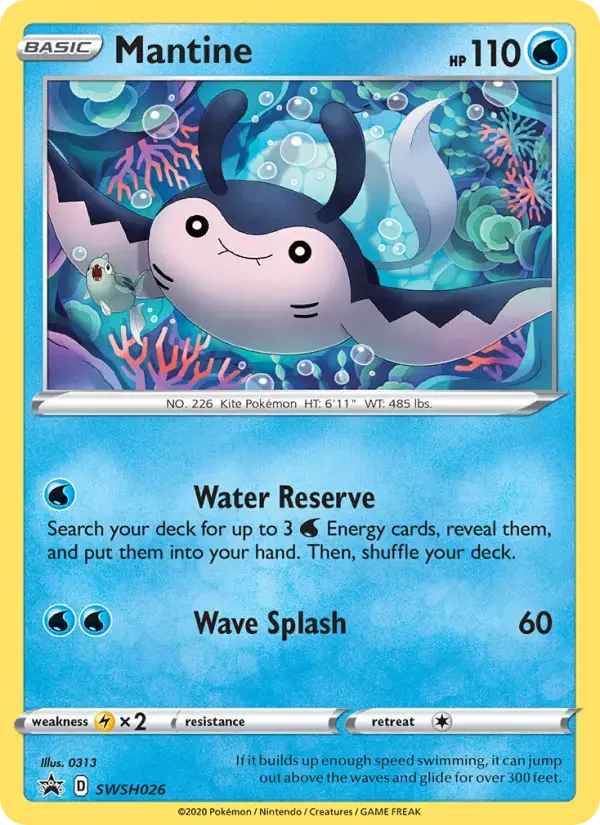 Carte Pokémon Mantine #SWSH026 — Promos Épée et Bouclier