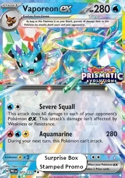 Vaporeon ex #023 Stamp — Prismatic Evolutions