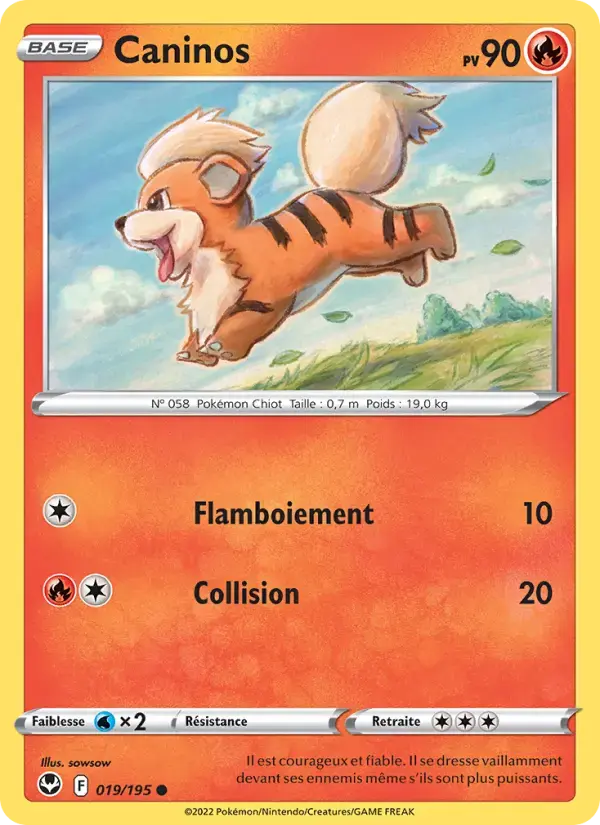 Carte Pokémon Caninos #019 — Tempête Argentée