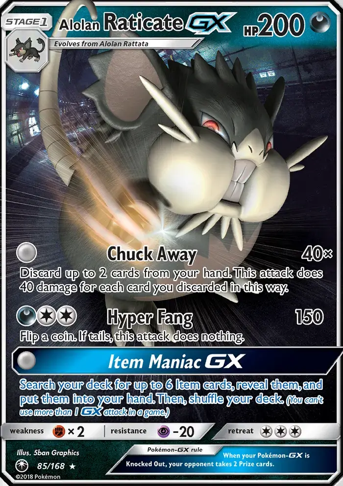 Alolan Raticate GX #85 — Celestial Storm