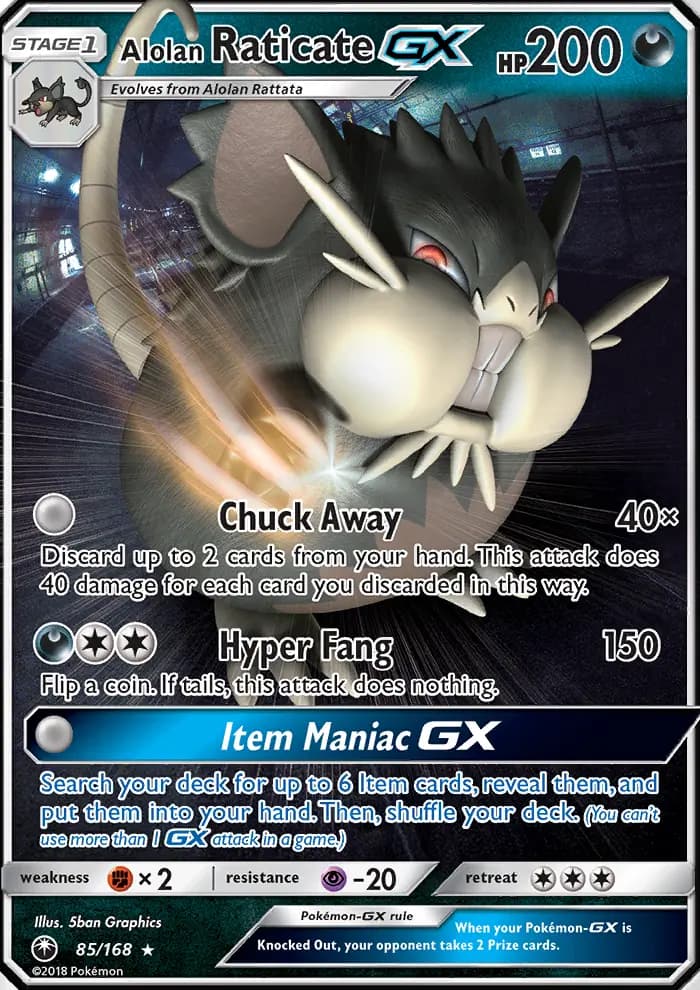 Alolan Raticate GX #85 — Celestial Storm