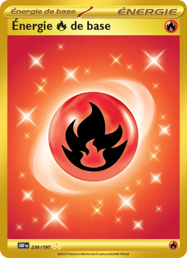 Carte Pokémon Énergie Fire de base #230 — Flammes Obsidiennes