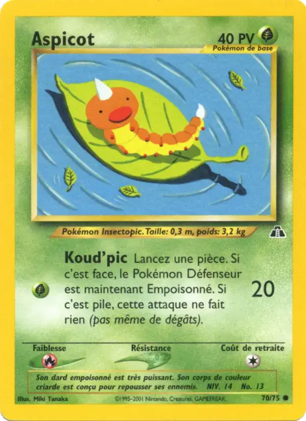 Carte Pokémon Aspicot #70 — Neo Discovery