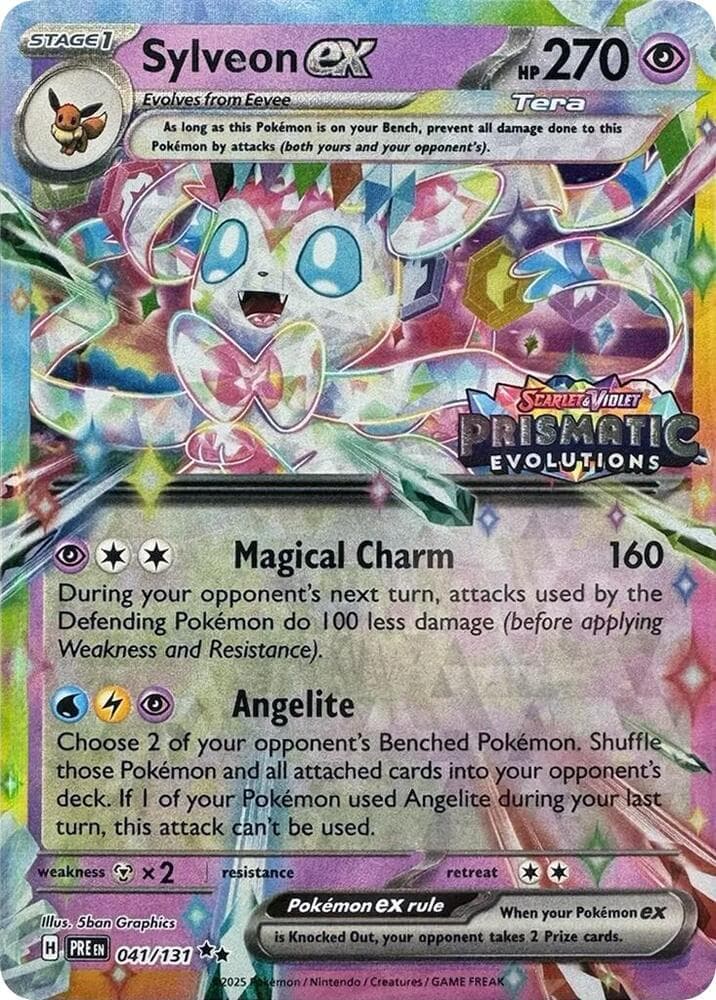 Sylveon ex #041 Stamp V1 — Prismatic Evolutions