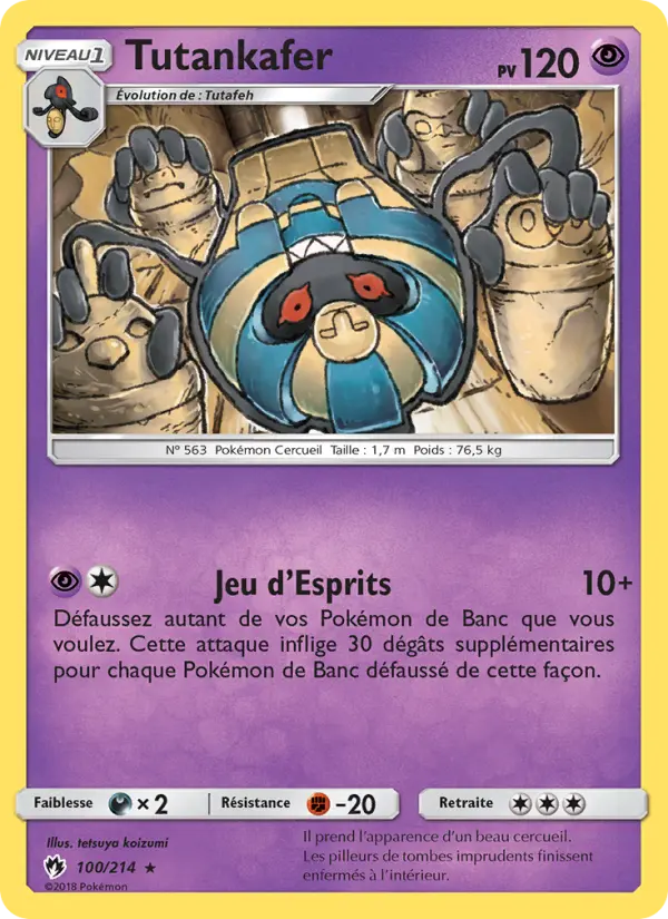 Carte Pokémon Tutankafer #100 — Tonnerre Perdu