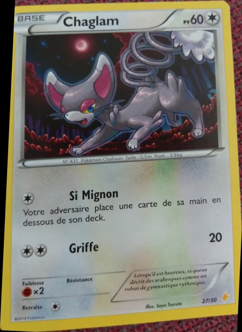 Carte Pokémon Chaglam #27 — Kit du Dresseur XY (Pikachu Catcheur)