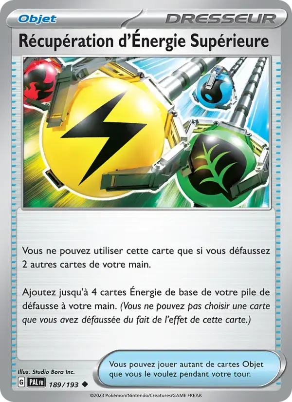 Carte Pokémon Récupération d'Énergie Supérieure #189 — Évolutions à Paldea
