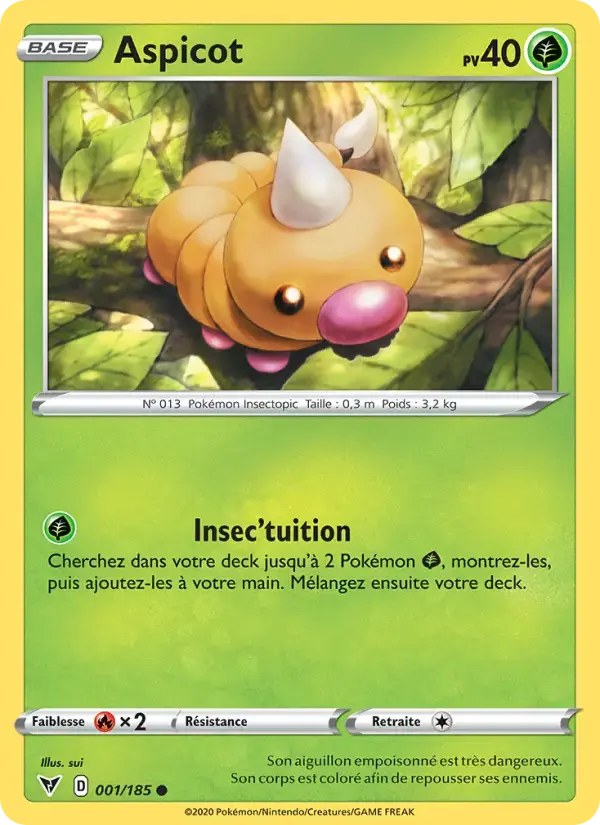 Carte Pokémon Aspicot #1 — Voltage Éclatant
