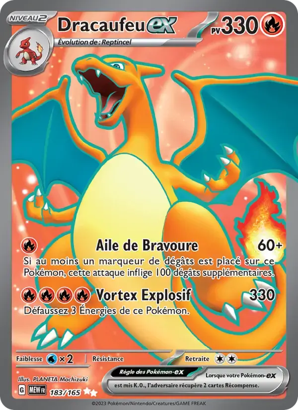 Carte Pokémon Dracaufeu-ex #183 — Pokémon 151