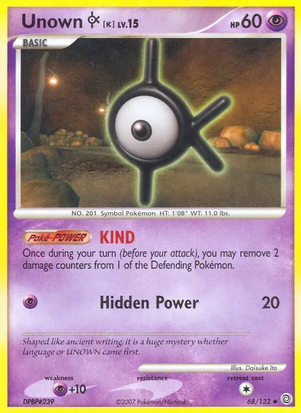 Unown K #68 — Secret Wonders