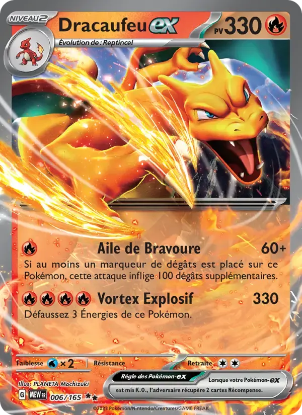 Carte Pokémon Dracaufeu-ex #006 — Pokémon 151