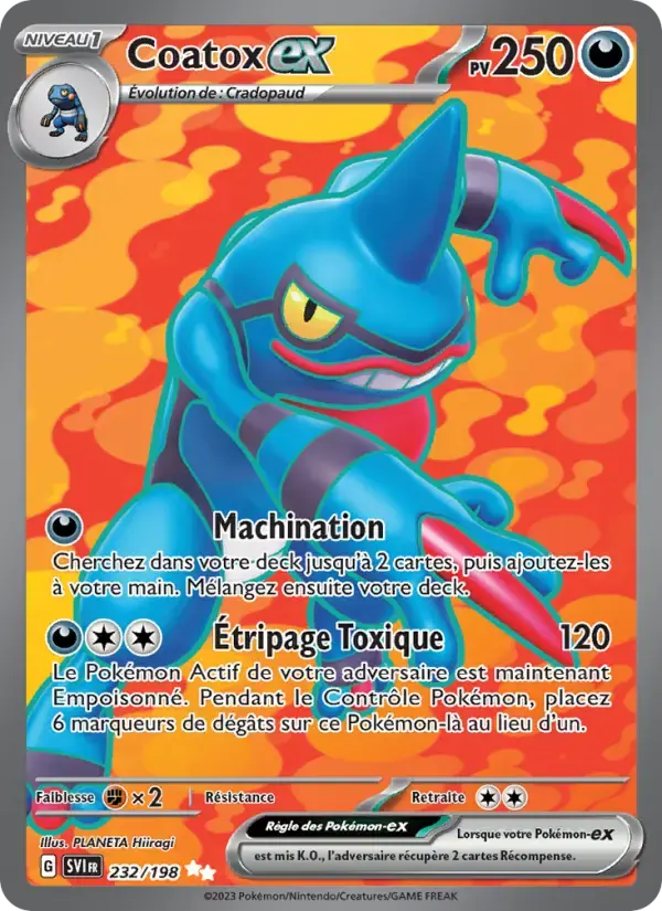 Carte Pokémon Coatox-ex #232 — Écarlate et Violet