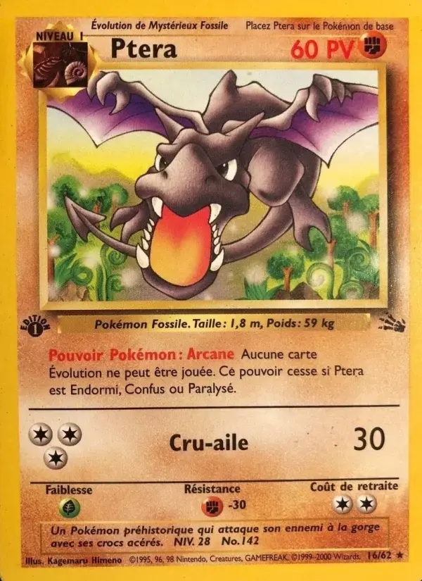 Carte Pokémon Ptera #16 — Fossile