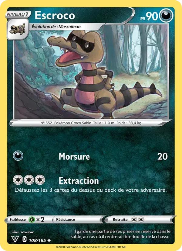 Carte Pokémon Escroco #108 — Voltage Éclatant