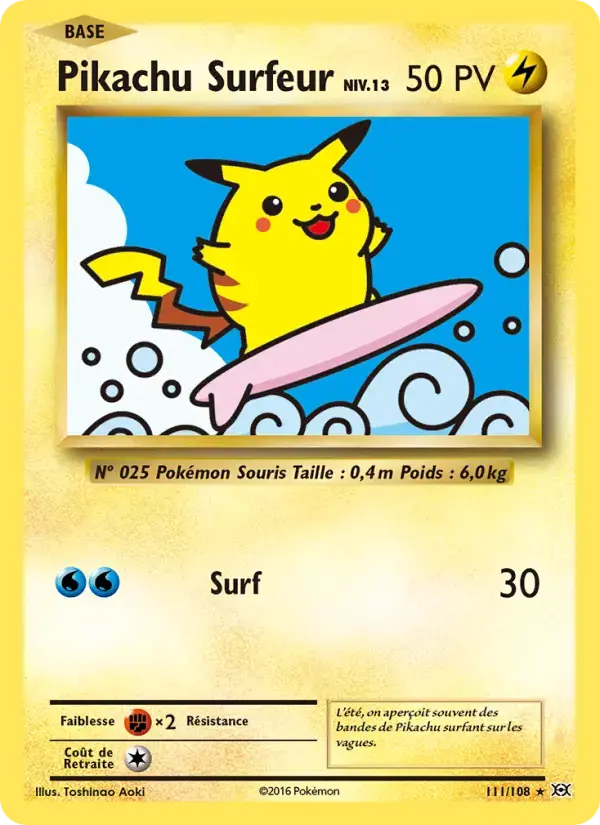 Carte Pokémon Pikachu Surfeur #111 — Évolutions XY