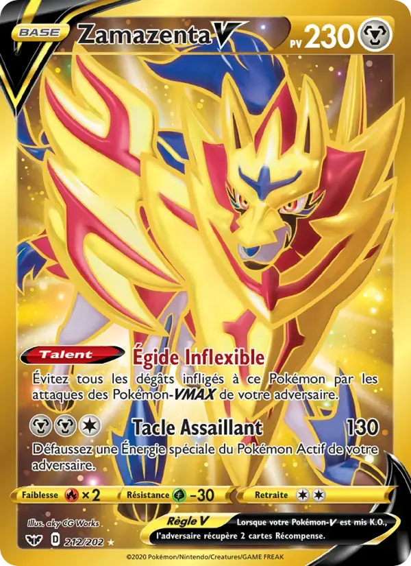 Carte Pokémon Zamazenta V #212 — Épée et Bouclier