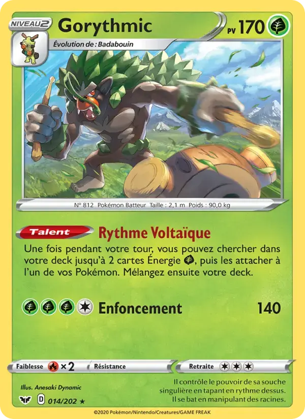 Carte Pokémon Gorythmic #14 — Épée et Bouclier