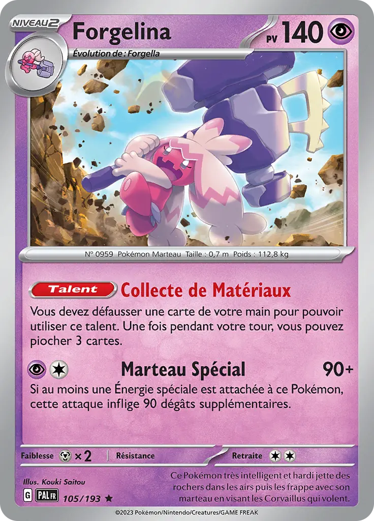 Carte Pokémon Forgelina #105 Non Holo — Évolutions à Paldea
