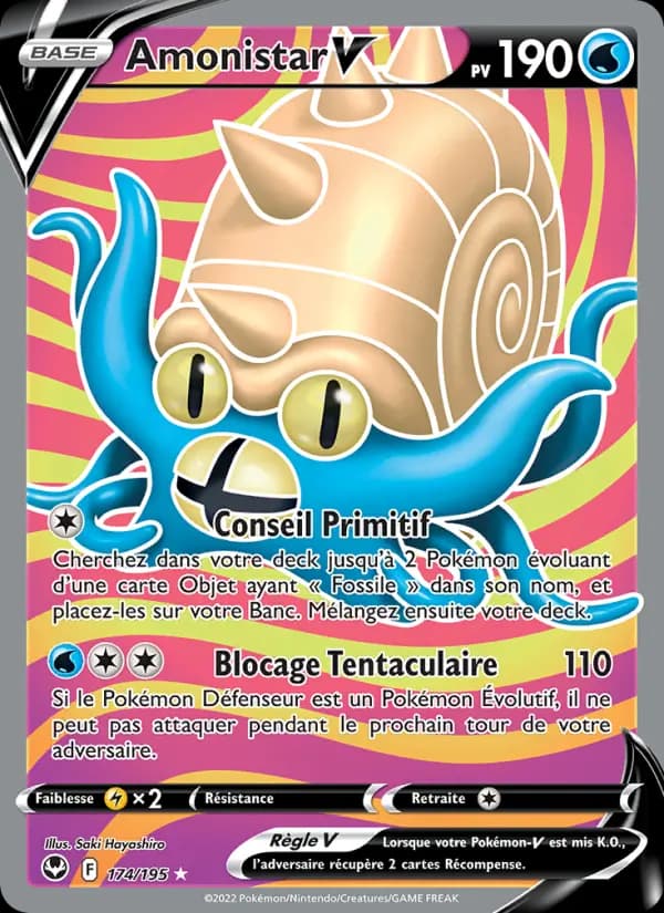 Carte Pokémon Amonistar V #174 — Tempête Argentée