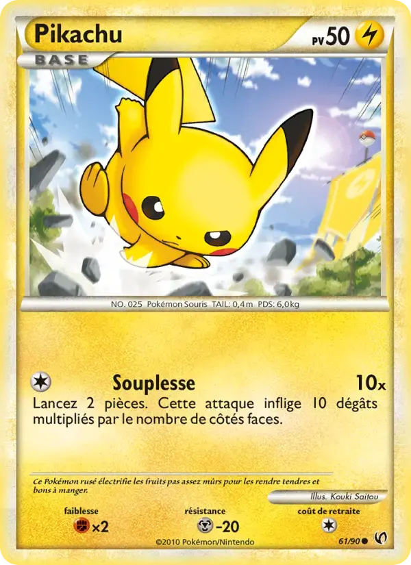 Carte Pokémon Pikachu #61 — Indomptable