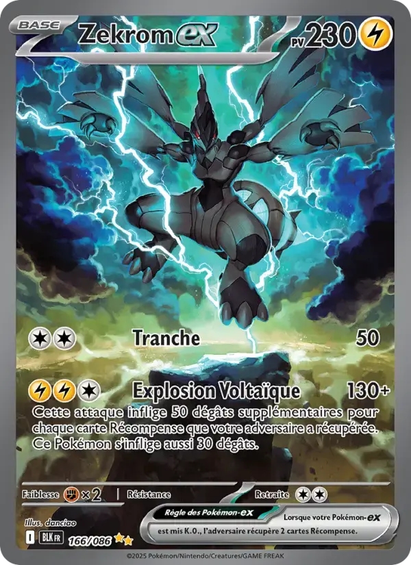 Carte Pokémon Zekrom-ex #166 — Foudre Noire