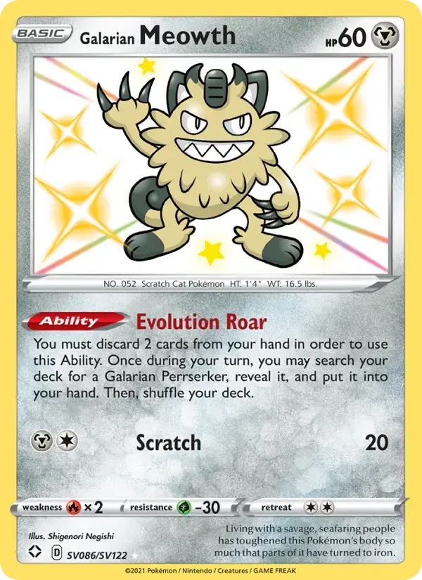 Galarian Meowth #SV086 — Shining Fates